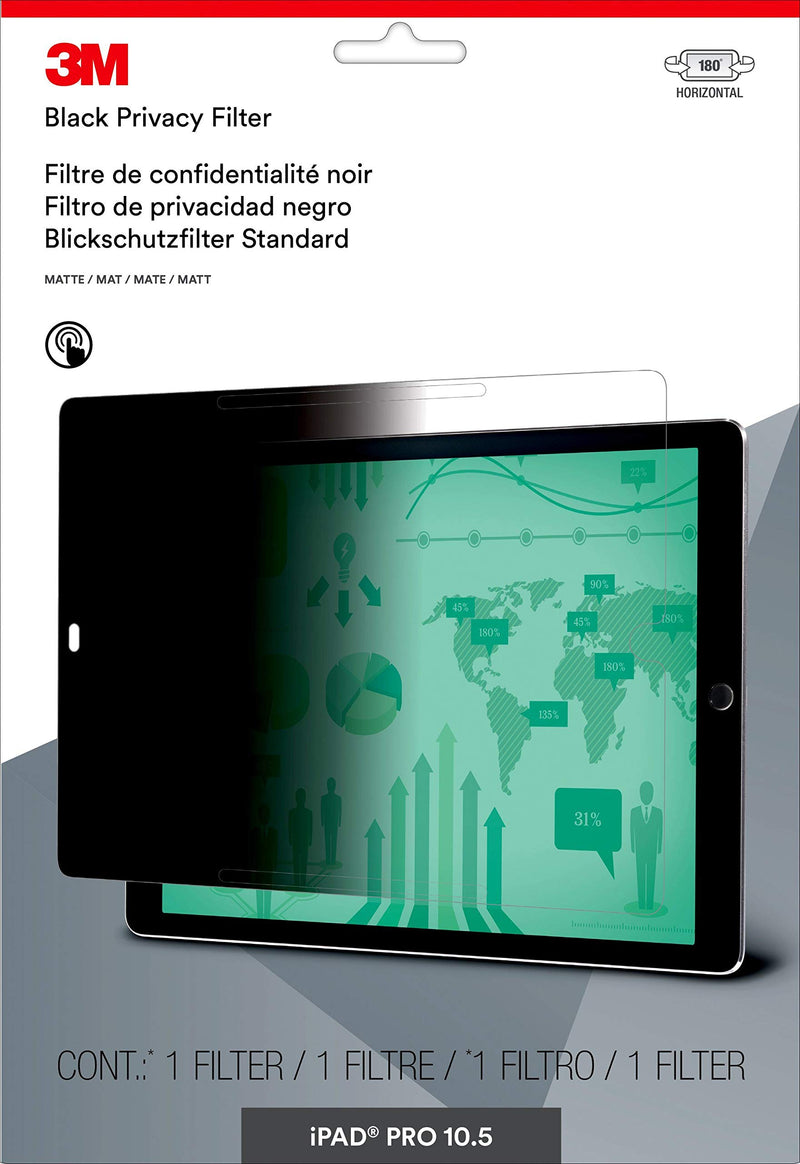 3M PFTAP008 Privacy Filter for Apple iPad Pro 10.5" - Landscape Apple iPad Pro 10.5" Black Privacy