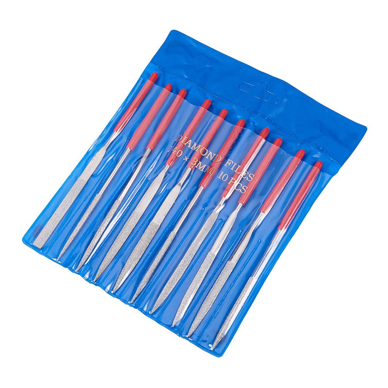 WANDIC Flat Diamond Grit File Set Frets Nut File Tool Luthier Repair Maintenance Tools 10pcs in 1 Set Red 1