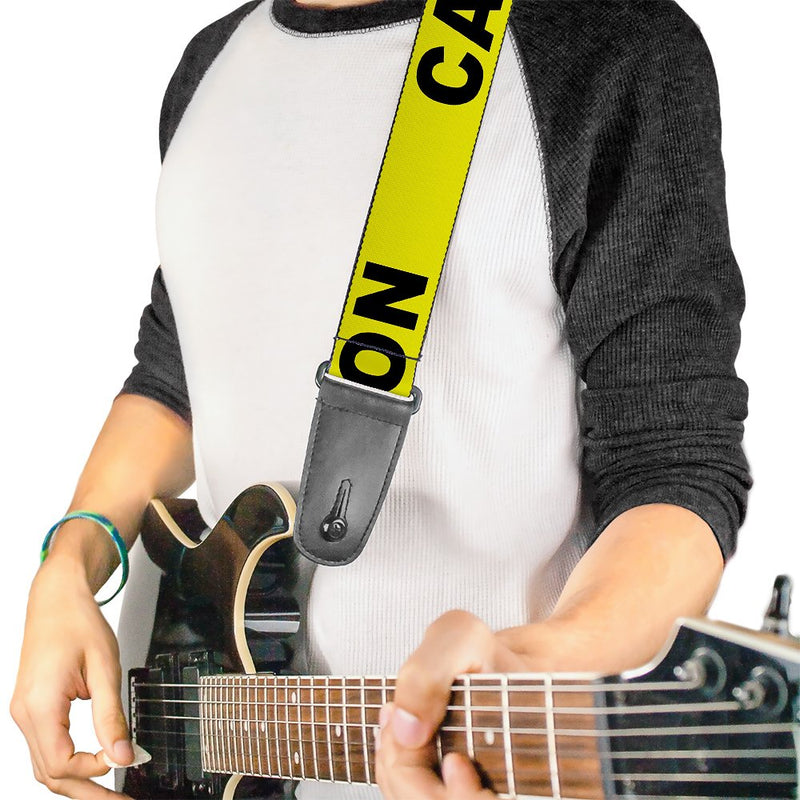 Buckle-Down Guitar Strap Caution Yellow Black 2 Inches Wide (GS-W32962)