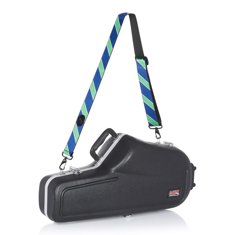 Levy's Leathers 2" Wide Polyester Spirit Case Strap Fits Most Insturment Cases with D-Ring Clips; Navy, Green (MCS-006) Navy/Green