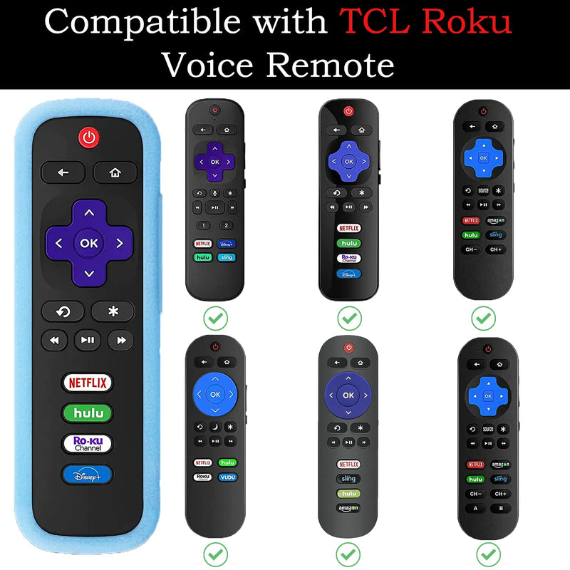 3Pack Remote Case for Roku | TCL | Hisense Roku Remote | Silicone Universal Protective Controller Sleeve for Roku Express 4K+ 2021 | Roku Streaming Stick 4K 2021 Cover with Lanyards Glow in The Dark Glow Blue&Glow Yellow&Glow Purple