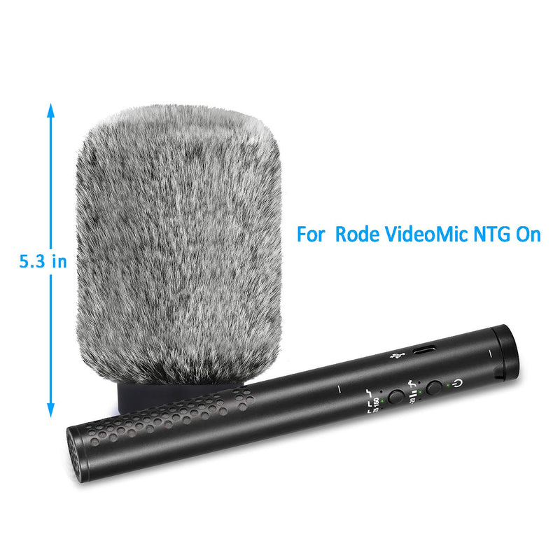 [AUSTRALIA] - NTG Furry Microphone Windmuff - Windscreen/WindShield for Rode VideoMic NTG and Microphones with Maximum Slot Length of 100mm (3.9") and Diameter of 18-24mm by YOUSHARES (Black White) 