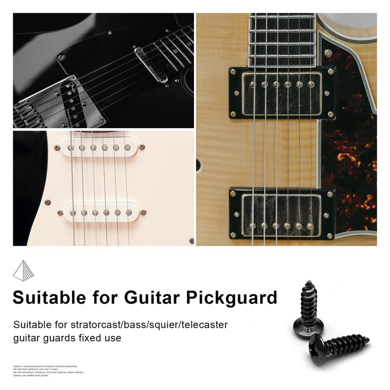 [AUSTRALIA] - MAXCHEER 100Pack Guitar & Bass Pickguard Screws for Strat & Tele (Black 100 Pack) Black 100 Pack 