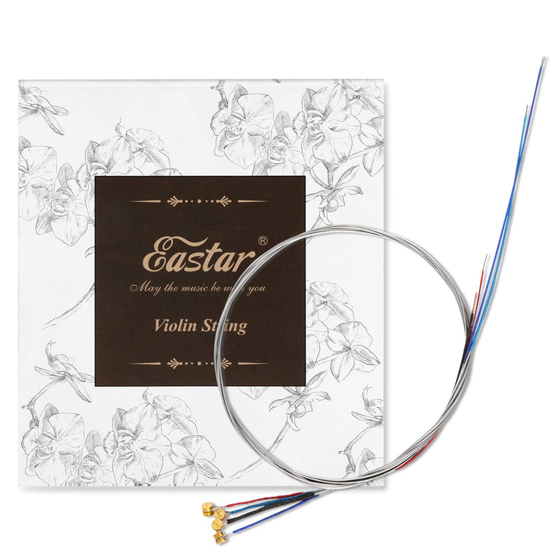 Eastar EVS-180A Violin String Set (G D A E) for 4/4 Violins, Steel Core Nickel Silver Wound, Practice Violin Strings Suitable for Students, Beginners and Advanced Players 1 Pack