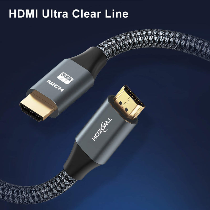 4K HDMI Cable 30FT, Twozoh High Speed 18Gbps HDMI to HDMI 2.0 Cable, Braided HDMI Cord Compatible with PS5, PS3, PS4, PC, Projector, HDTV, Xbox