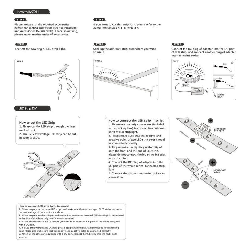 [AUSTRALIA] - [Upgrade] Purple Light Strips Led Strip 16.4Ft/5M 24W Flat Light Waterproof IP65 Flexible Cuttable Rope Lights with 12V 2A Power Supply 