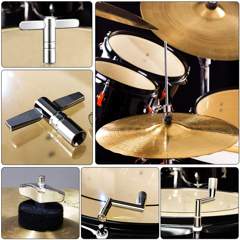 Facmogu 23PCS EVA Material Cymbal Replacement Accessories, Cymbal Stand Tubes, Drum Cymbal EVA Pads Include Wing Nuts, Washers, Cymbal Sleeves & Drum Key - Green