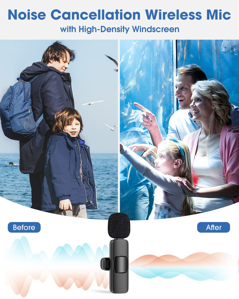 [AUSTRALIA] - Wireless Lavalier Microphone for iPad Mini Clip-on Microphone for iPhone Video Recording Denoise Omni Lav Lapel Mic for Interview/Youtube/Vlog/Live Streaming/Tiktok/Content Creator 