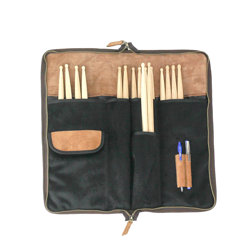 Walker & Williams DPV-2 Hickory Drum Stick Bag with Detachable Straps Holds 10-12 Pairs