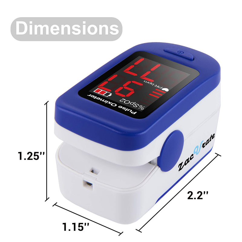 Zacurate 500BL Fingertip Pulse Oximeter Blood Oxygen Saturation Monitor with Batteries and Lanyard Included (Navy Blue)