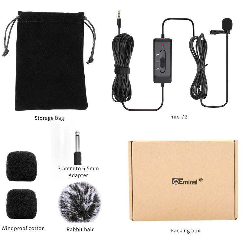 [AUSTRALIA] - Lavalier Microphone, Rechargeable Omnidirectional Clip On Lapel Mic with LED Indicator for Recording, Interview, Vlogging,Camera, DSLR, Smartphone, Laptop - with Noise Cancellation 