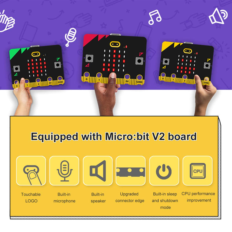 Yahboom Micro:bit Expansion Board Piano Development Board for BBC Microbit Accessories for STEM Learning Code Compatible with Micro:bit V2 V1.5 (Micro:bit NOT Include)