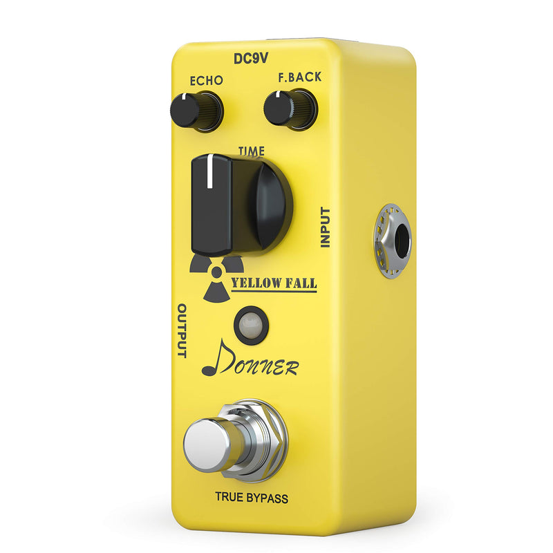 Donner Yellow Fall Delay Pedal, Delay Guitar Effects Pedals Mini Pedal Compact Size Pedal True Bypass