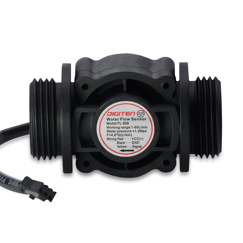 DIGITEN G1" Water Flow Hall Effect Sensor Switch Flow Meter Flowmeter Counter 1-60L/min