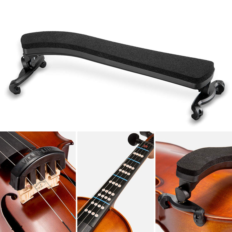 EXJOY Violin Shoulder Rest Collapsible and Adjustable for Full Size or 21 Inches with Practice Mute and Sticker Extra Thick for Beginners and Professionals