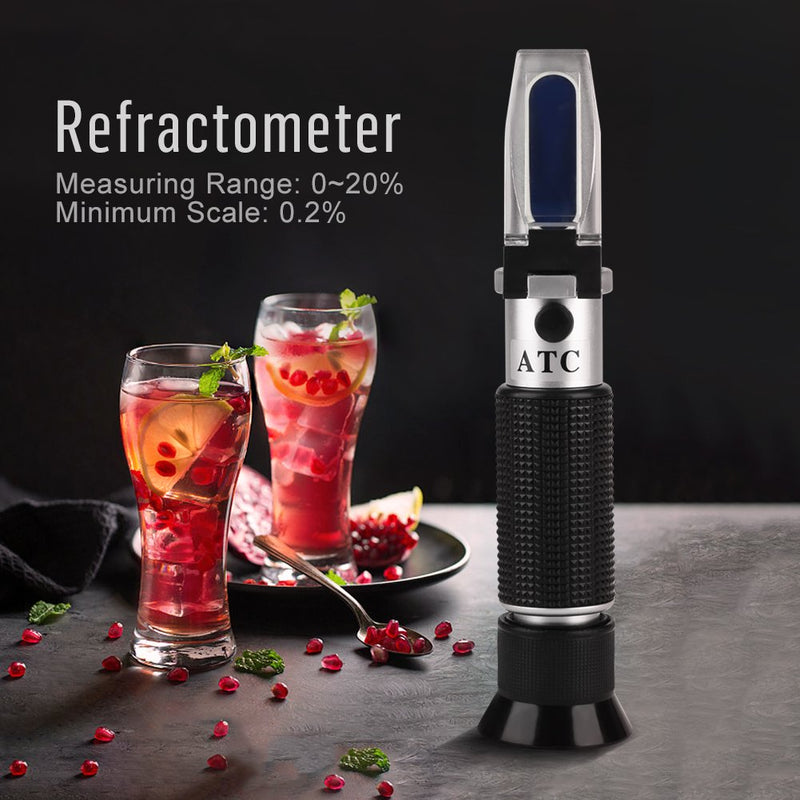 Professional Brix Refractometer Kit 0-20% Accurate Brix Refractometer Honey Beer Fruit Juice Sugar Tester Meter Length 17cm