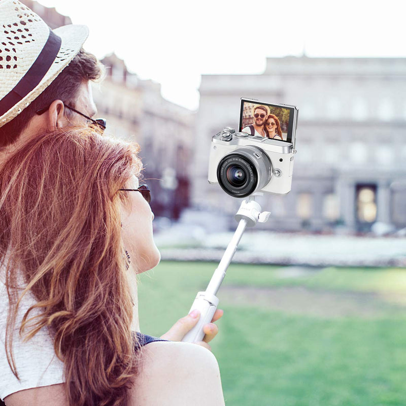 ULANZI Desktop Mini Tripod, 5.9-10.6 inch Adjustable, Portable Vlogging Handle with Ballhead, Tabletop Camera Tripod for Camera, Webcam, DJI Osmo, Video Light, Smartphone (White) white