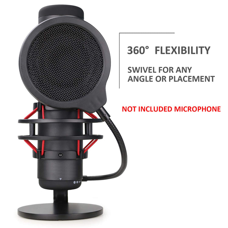 HyperX QuadCast Mic Pop Filter - Professional Microphone Metal Windscreen 4 Inch 3 Layers Pop Screen Suitable for HyperX QuadCast S Mic by YOUSHARES