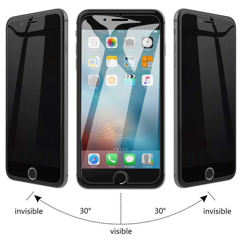 JETech Privacy Screen Protector for iPhone SE 2nd Generation, iPhone 8 and iPhone 7, Anti-Spy Tempered Glass Film, 2-Pack