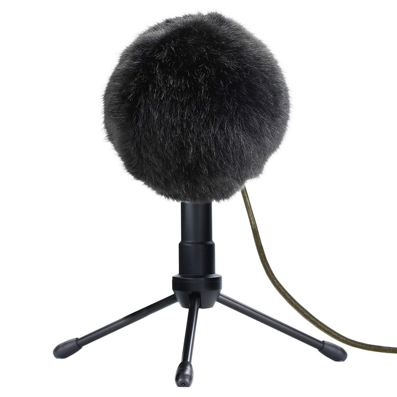 [AUSTRALIA] - Blue Snowball Furry Windscreen Cover Muff - Professional Snowball ICE Mic Foam Wind Cover Windshield Pop Filter for Recordings, Broadcasting, Singing by Sunmon （Black） Fur black 