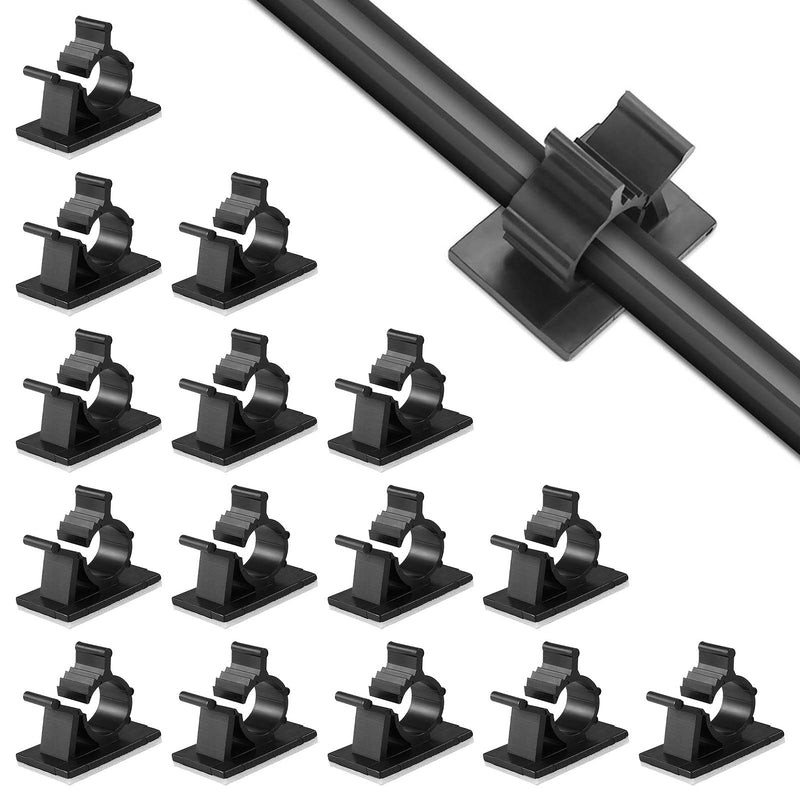 Viaky 30 Pcs Black Clips Self Adhesive Backed Nylon Wire Adjustable Cable Clips Adhesive Cable Management Drop Wire Holder 30black