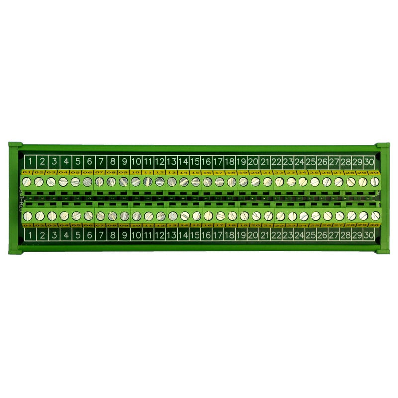 Electronics-Salon DIN Rail Mount 30 Position 24A / 400V Screw Terminal Block Distribution Module.