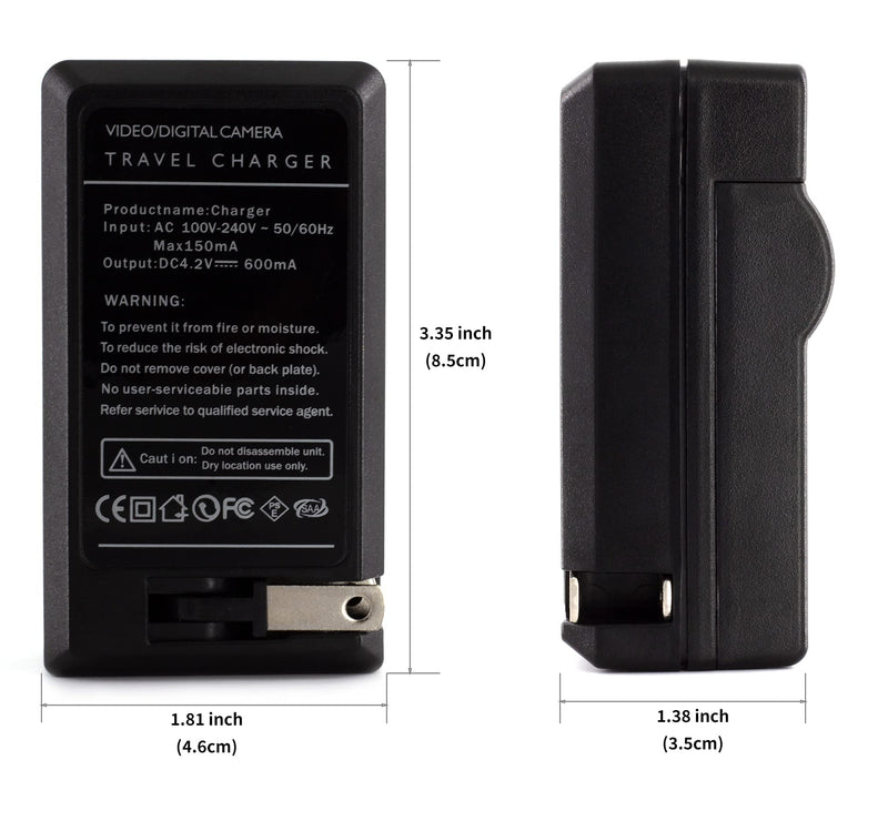 NB-6L Charger for PowerShot SX530 HS, SX610 HS, SX710 HS, SD1200 is, SD1300 is, S120 IXY 10S IXY 30S and More with Foldable Plug Wall Charger