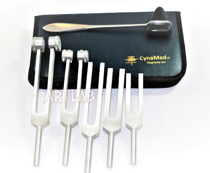 Tuning Fork Set of 5 Taylor Hammer Medical Surgical Diagnostic Instruments CYNAMED