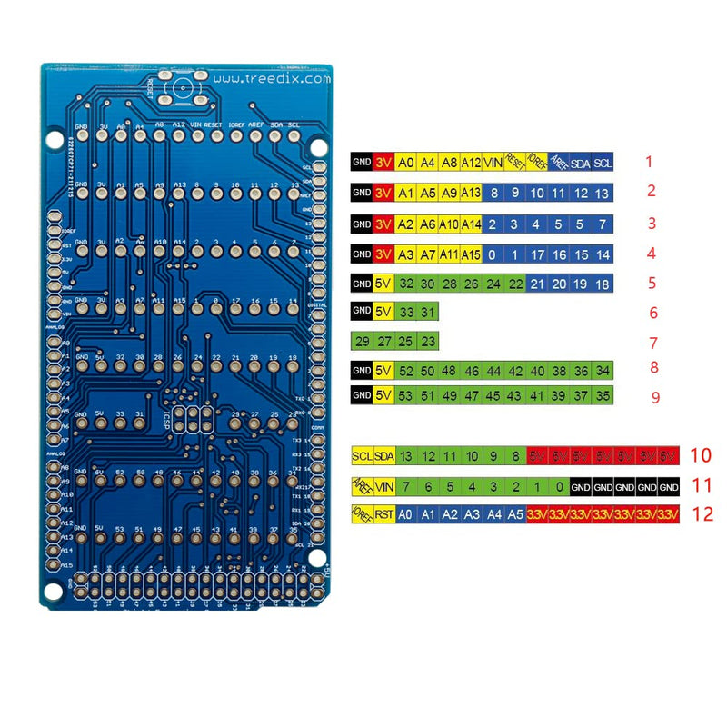 Treedix Screw Terminal Block Breakout Moduleor for Arduino MEGA-2560 R3