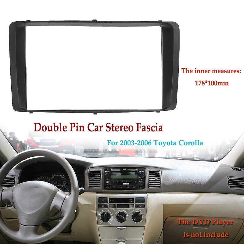 [AUSTRALIA] - YuYue Radio Stereo Panel for Toyota Corolla 2003-2006 2 Din Car Radio Frame Fascia Panel DVD Stereo CD Panel Dash Mount Refit Installation Trim Kit Frame Black 