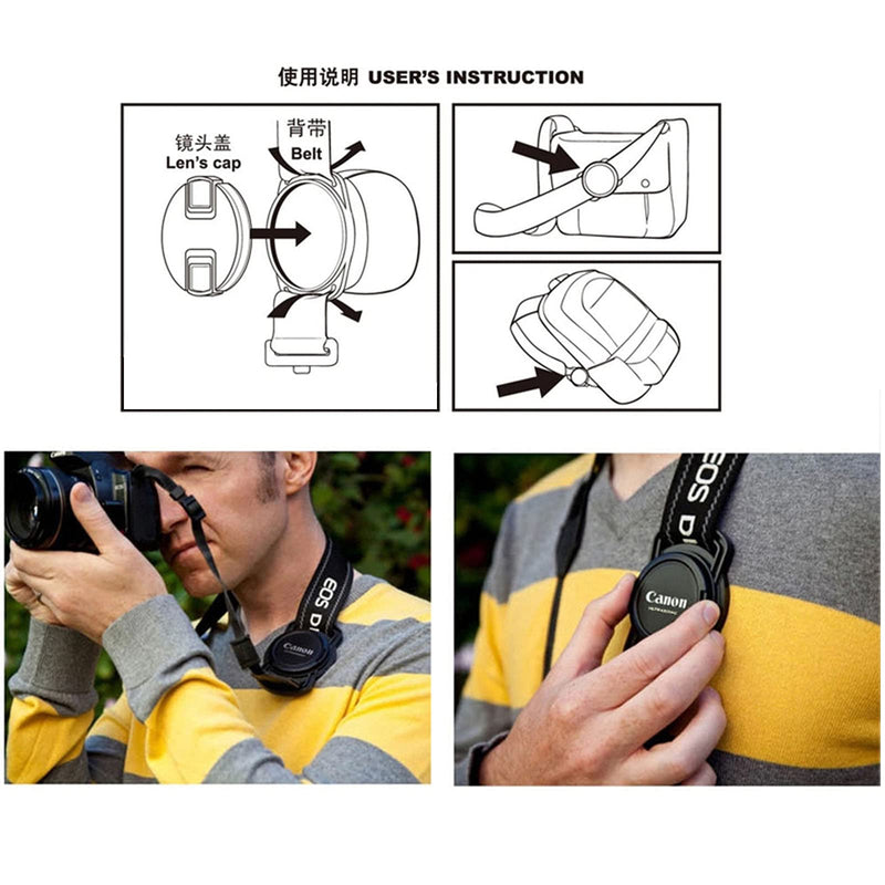 [AUSTRALIA] - E-outstanding 2Pcs Camera Lens Cap Holder Keeper Camera Lens Cap Cover Buckle, for 52mm 67mm 58mm Lens Cap 