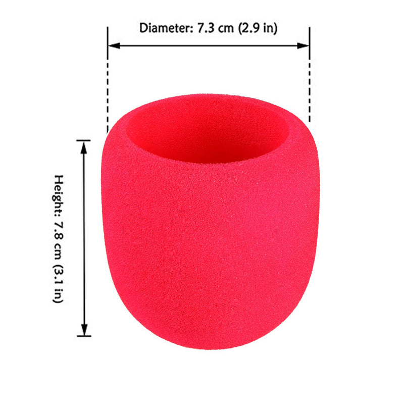 YOUSHARES Foam Microphone Windscreen - Large Size Microphone Cover for Blue Yeti, Yeti Pro, MXL, Audio Technica and Other Large Microphones (Red) Red Foam