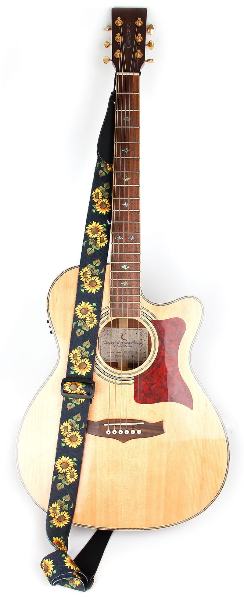 Bray Universal Flower Guitar Strap With Reinforced Ends - Perfect For Any Acoustic, Electric, Bass And Classical Guitar Floral