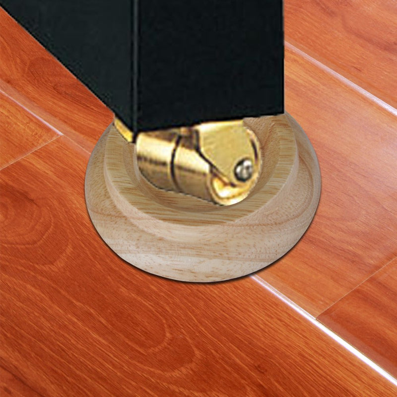 Upright Piano Caster Cups,Premium Quality Hardwood Piano Caster Pads Furniture Leg Pad Set of 4, w/EVA Anti-Slip & Anti-Noise Foam Mat for Hardwood Floor Protectors (Natural Wood) Natural Wood