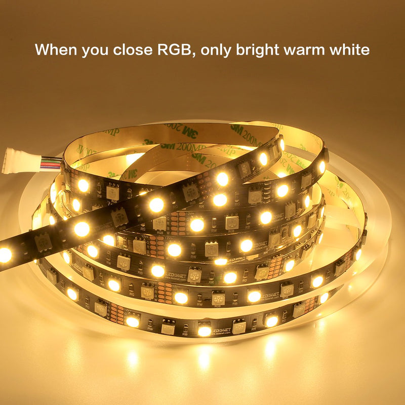 [AUSTRALIA] - LEDENET Flexible RGBWW LED Strip Lights - 12V RGB + Warm White LED Tape Light - Black PCB RGB+WW Non-Waterproof 