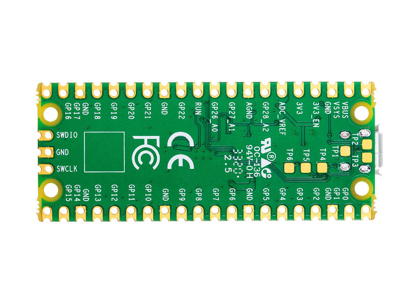 waveshare Raspberry Pi Pico Microcontroller Mini Development Board,Based on RP2040 Chip, Dual-core Arm Cortex M0+ Processor,Flexible Clock Running up to 133 MHz,Low-Cost, High-Performance