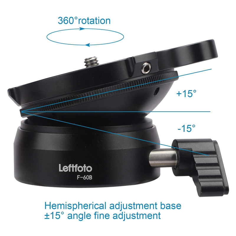 Tripod Leveling Base Half Ball Quick Tilted up and Down 15 Degrees in Any Direction for Canon Nikon and Other DSLR Cameras Tripods Monopods with Offset Bubble Level