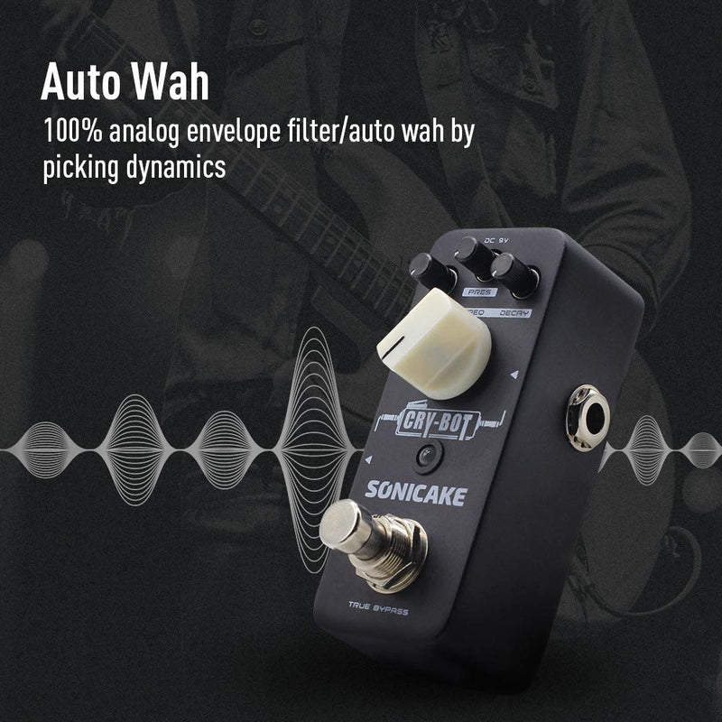 SONICAKE Auto Wah Pedal Guitar Bass Effects Pedal Envelope Filter Funky Cry-Bot