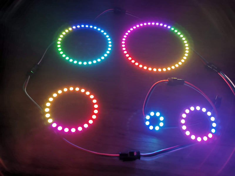 24 RGB LED Ring 24 X WS2812 5050 Full Color with Integrated Drivers 24 Bits forArduino Raspberry Pi ESP8266 Nodemcu DC5V 24LEDS WS2812B