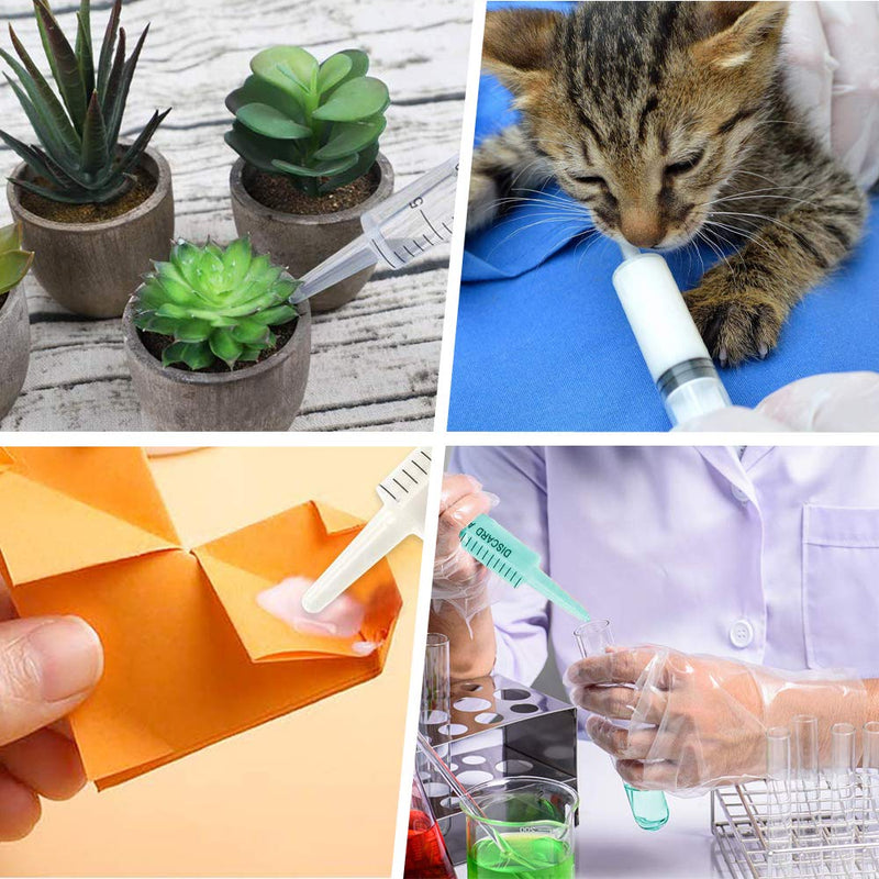 15 Pack 20ml Plastic Syringe with Caps Measurement, ZONPEN Suitable for Scientific Labs Multiple Uses Refilling and Measuring Liquids, Feeding Pets, Garden Watering, Oil or Glue Applicator