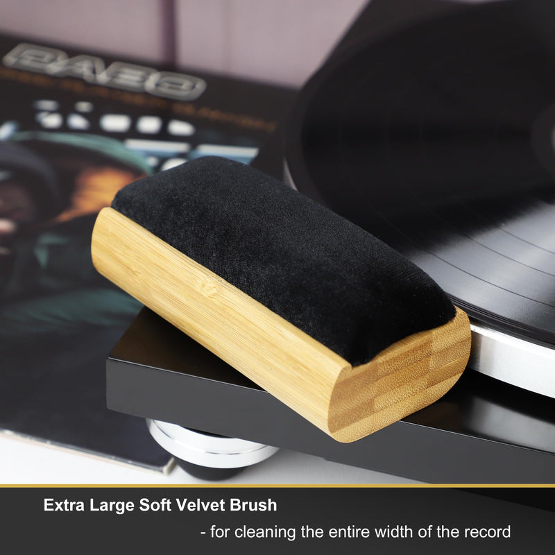 SpinArt Vinyl Record Cleaner Vinyl Record Cleaning Kit 8 -in-1,Includes Soft Velvet & Record Brushes, LP Cleaning Solution, Turntable Stylus Gel, Microfiber Cloth, Label Protector & Storage Box