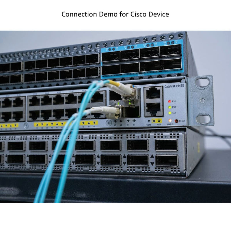 10G SFP+ SR Multi-Mode Module 10GBase-SR SFP+ LC Transceiver 10Gb 850nm MMF 300m DDM Pack of 4 for Cisco SFP-10G-SR-S Finisar Netgear TP-Link D-Link QNAP Supermicro 10GBASE-SR: 300m (4Pack)