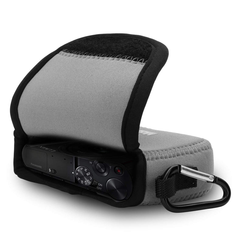 Megagear Panasonic Lumix DMC-LX10 Ultra Light Neoprene Camera Case, with Carabiner - Gray - MG1030