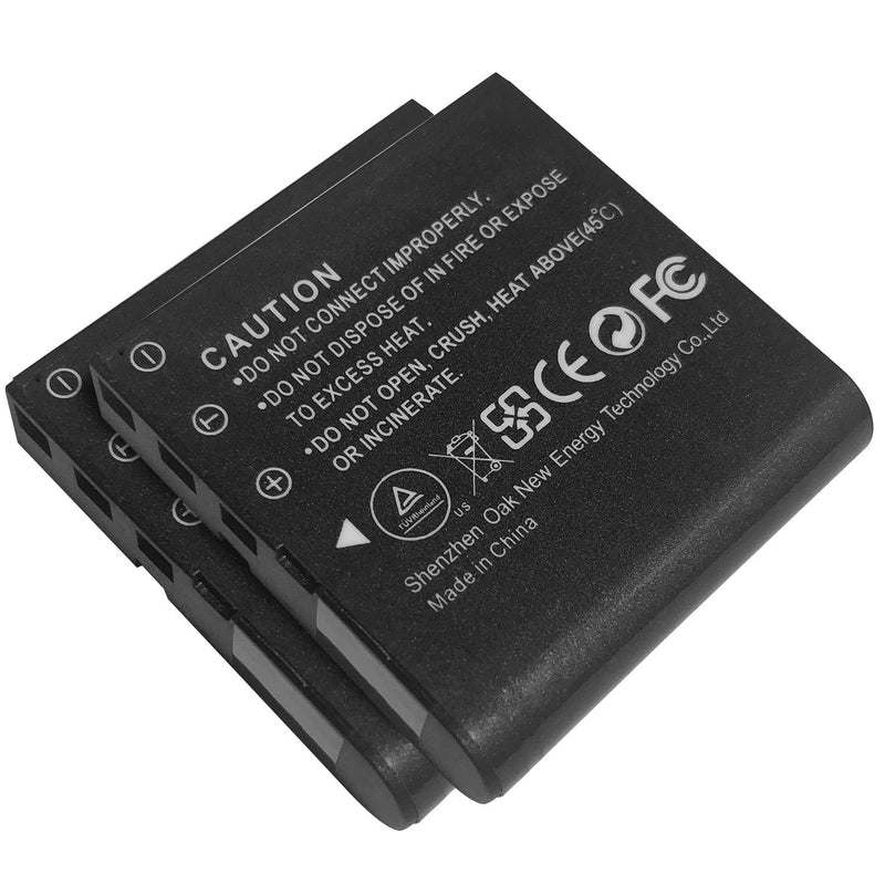 NP-40 Rechargeable Camcorder Battery 2 Pack, NP-40 800mAh 3.7V Camera Battery for Casio NP-40 & Casio Exilim, 2 Pack (Black) NP-40 800 mAh（black）