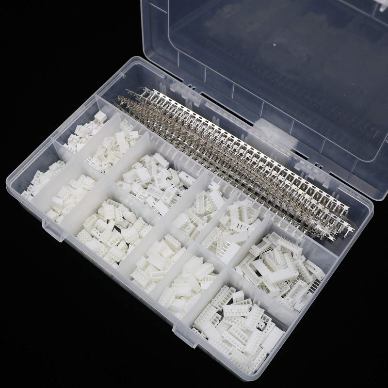 1470 Pieces 2.0mm JST-PH JST Connector Kit. 2.0mm Pitch Female Pin Header, JST PH - 2/3/4/5/6/7 Pin Housing JST Adapter Cable Connector Socket Male and Female, Crimp DIP Kit.