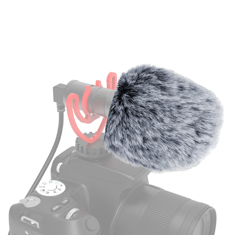 Cubilux WSF-1 Double Layers Furry Windscreen, Dead Cat and Foam Cover Set Compatible with VideoMicro, VideoMicro II, VideoMic Me/Me-L/Me-C, VRX10, V-Mic, Windshield for Mini Shotgun Microphone