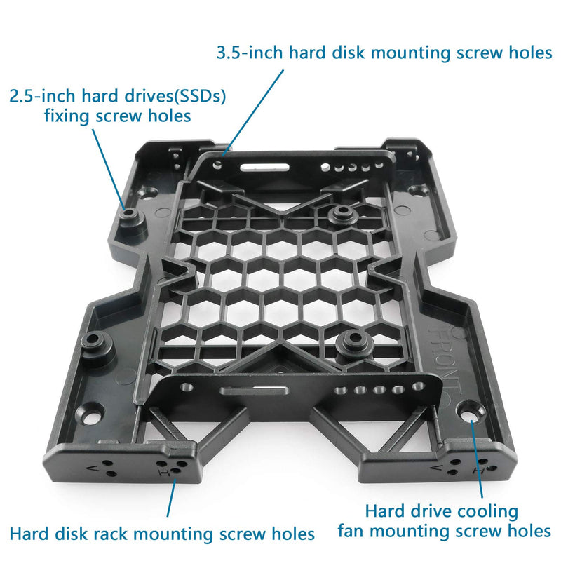 ZRM&E Desktop Hard Disk Drive Computer Stand 2.5'' / 3.5'' to 5.25'' SSD HDD Mounting Bracket Internal Hard Disk Drive Bays Holder Adapter with Mounting Screws for PC