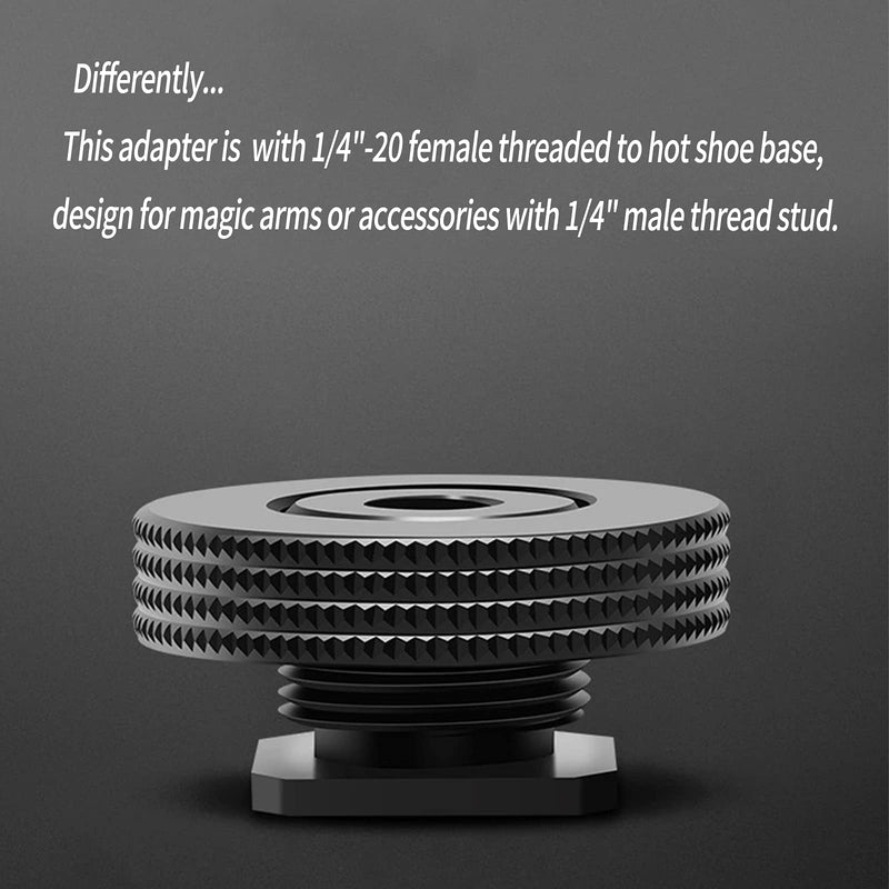 1/4" Female Thread to Hot Shoe Adapter, Atmoshue Hot Shoe Mount Adapter for Magic Arm, Video Light,Monitor