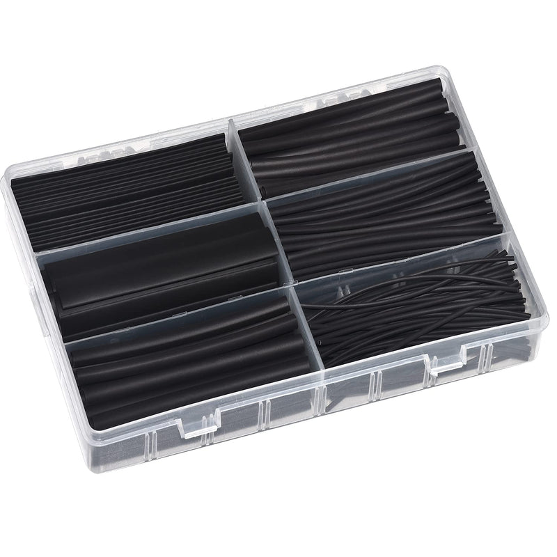 [AUSTRALIA] - RockDIG 230 PCS 3:1 Heat Shrink Tubings Single-Wall(No Adhesive) Diameter 1.5/3/4.5/6/9/12/15 mm Assortment Kit Black 3:1(230 PCS） Single Wall 