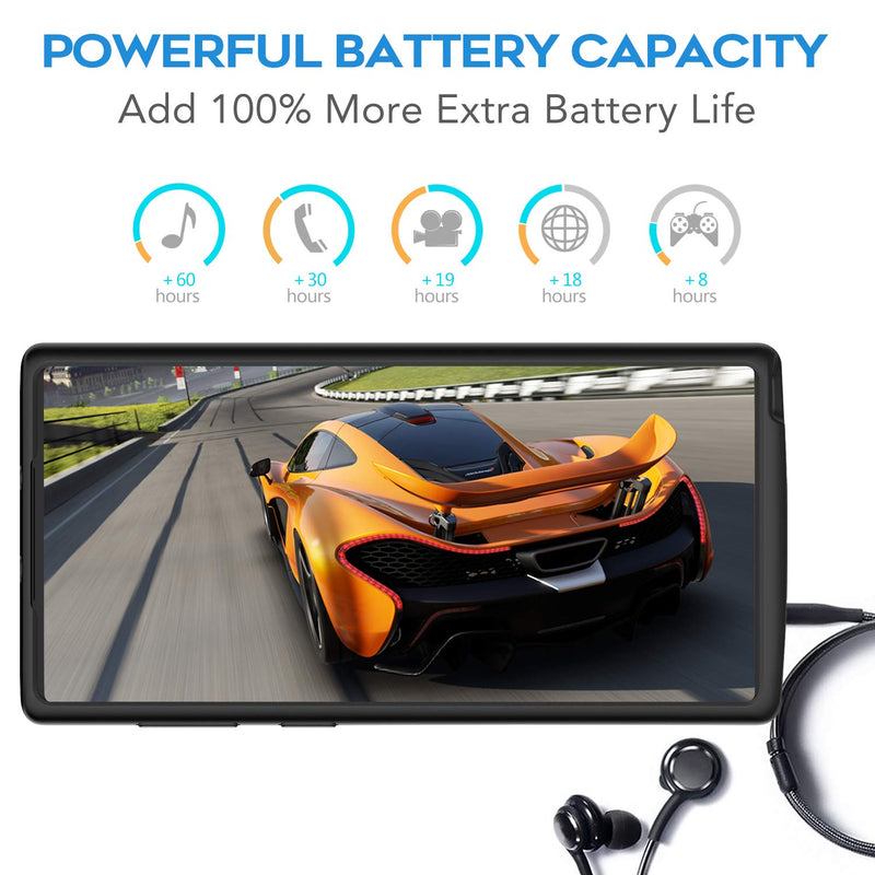 Galaxy Note 10 Plus Battery Case,6000mAh Portable External Backup Charging Pack, Rechargeable Impact-Resistant Power Charger Case Compatible with Samsung Galaxy Note 10 Plus(Black)